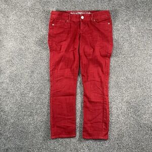 Express Zelda Womens 8 Red Crop Jean Legging Ultra Low Rise Skinny Jeans